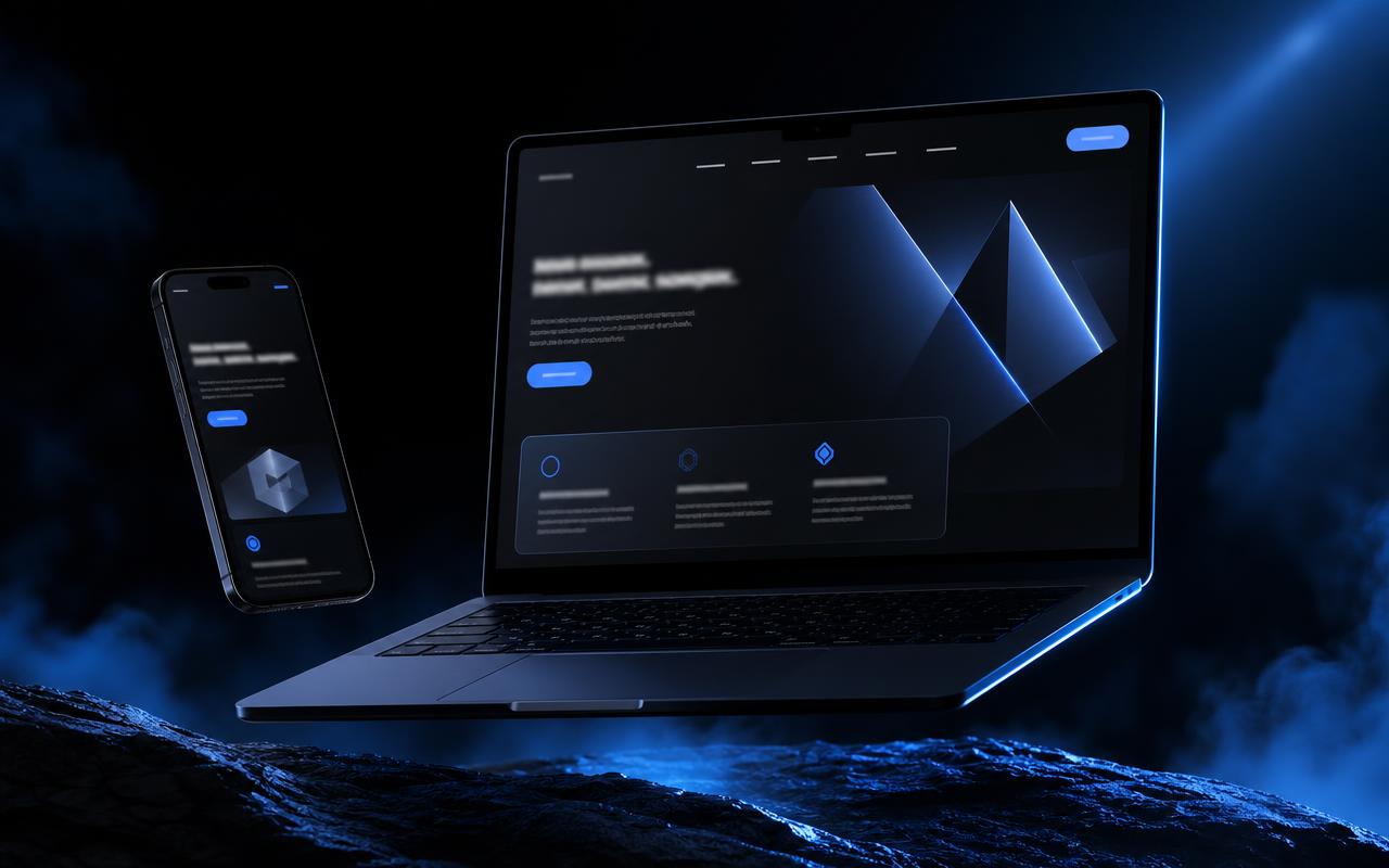 Aperçu d'un site web AD Studio sur ordinateur et téléphone